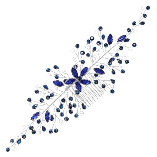 Haarnadelkämme Braut Haarkamm Kristalleinsatz Kamm Braut Kopfschmuck Haarspange Kämme Haar-Accessoires(Blau) von LVUNZJCA