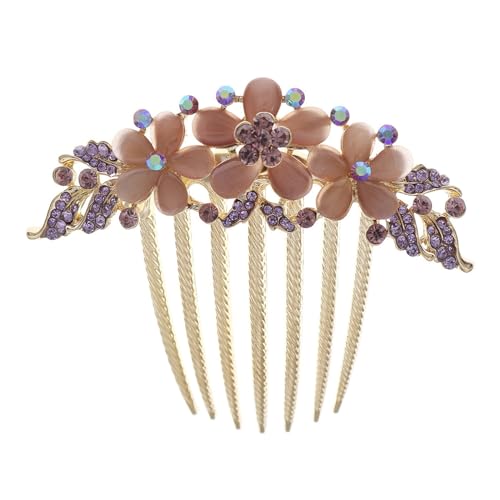 Haarnadelkämme Party Haarkamm Strass Braut Plug Kamm Hochzeit Vintage Einsatzkamm Haar-Accessoires(Lila) von LVUNZJCA