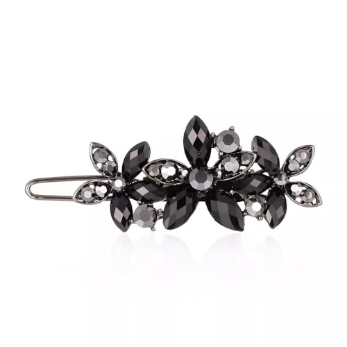 Haarspangen Damen-Kopfschmuck mit seitlichem Clip, zerbrochene Haarspange für Frauen und Mädchen(Black) von LVUNZJCA