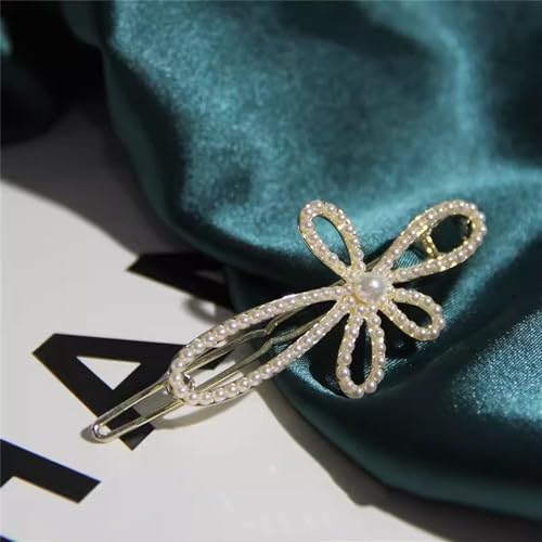 Haarspangen Elegante Haarspangen for Damen mit Kunstperlen, seitliche Clips für Frauen und Mädchen(Style 2) von LVUNZJCA