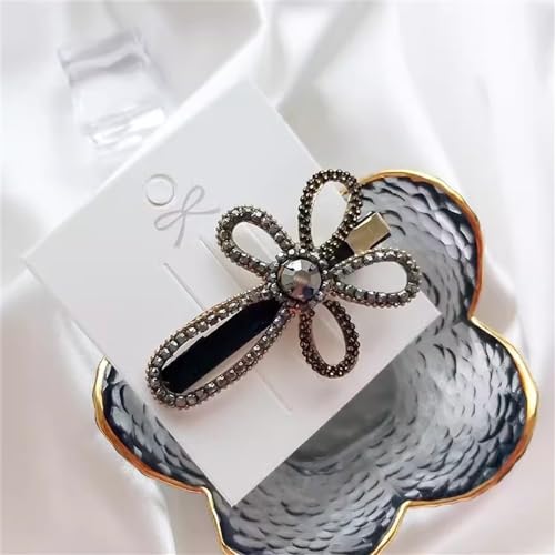 Haarspangen Frauen Seite Haar Karten Vintage Kristall Blume für Frauen und Mädchen(Black) von LVUNZJCA