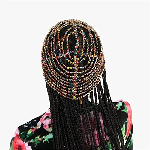 Kopfkette Bunte Strass-Ketten-Kopfbedeckung Kopfbedeckungs-Accessoires for Frauen für das Tägliche Haar(Gold) von LVUNZJCA