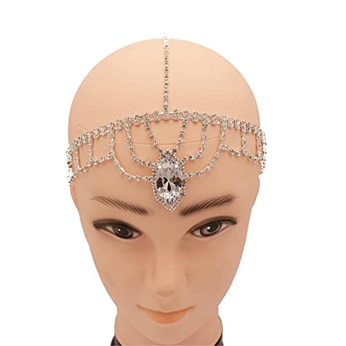 Kopfkette Mehrschichtige Kopfkette Schmuck Strass Wassertropfen Anhänger Stirnkette für das Tägliche Haar von LVUNZJCA