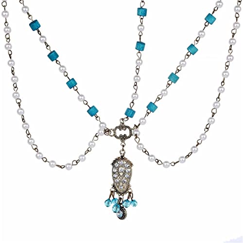 Kopfkette Nachgemachte Perlen-Stirn-Tiara-Weinlese-Kristallkopf-Haarschmuck für das Tägliche Haar von LVUNZJCA