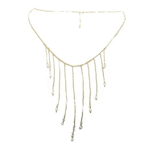 Kopfkette Simulierte Perle Anhänger Haarband Haarschmuck Metall Quasten Haarkette Schmuck für das Tägliche Haar von LVUNZJCA