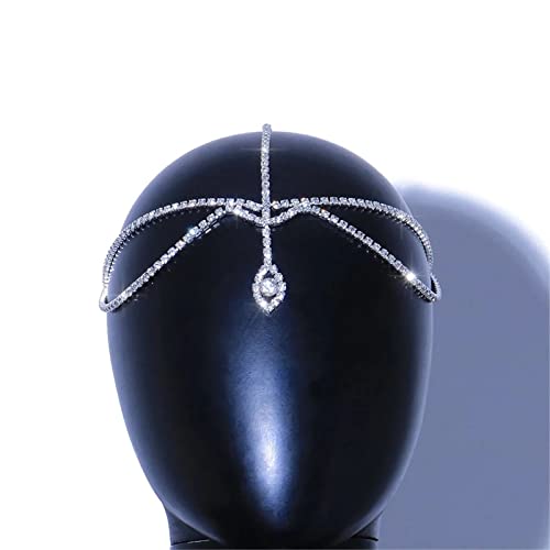 Kopfkette Strass Wassertropfen Anhänger Stirn Kopf Kette Kopfschmuck Haarschmuck für das Tägliche Haar von LVUNZJCA