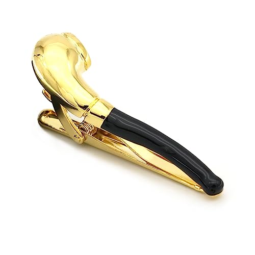 Krawattenklammern Personalisierte Accessoires for Herren, Pfeifen-Krawattenklammer, Gold Geschäftsclips von LVUNZJCA