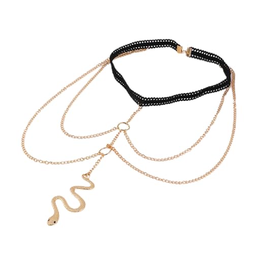 LVUNZJCA Beinkette Beinketten Strandseil Spitze Schlange Silber Perlen Beinketten für Frauen und Mädchen(Gold_37cm) von LVUNZJCA
