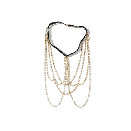 LVUNZJCA Beinkette Damen-Strand-Beinbekleidung mit Spitzen-Stretch-Riemen, durchgehend überkreuzt, mehrlagig, Beinkette für Frauen und Mädchen(Gold_38cm) von LVUNZJCA