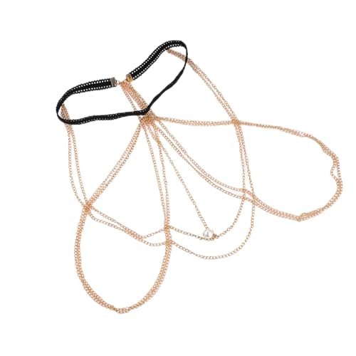 LVUNZJCA Beinkette Strand-Beinkette, personalisierte Spitze, Stretch-Seil, Perlen-Anhänger, Beinkette für Frauen und Mädchen(Gold_35cm) von LVUNZJCA