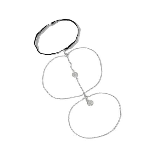LVUNZJCA Beinkette Strand-Beinkette for Damen, personalisierte Spitze, doppellagige Beinkette für Frauen und Mädchen(Silver_37cm) von LVUNZJCA