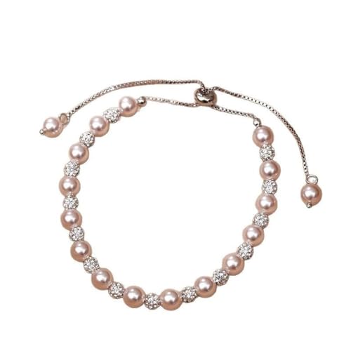 LVUNZJCA Damen Armband Kette Armband mit Perlen für Damen zum Geburtstag, Hochzeit, Free Size von LVUNZJCA