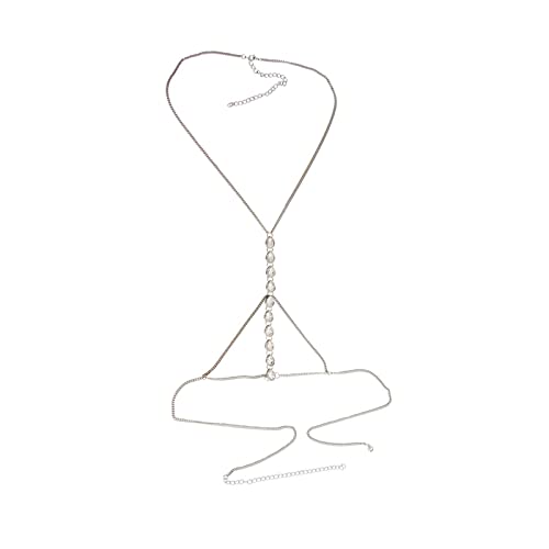 LVUNZJCA Damen Körperkette Damen-Halskette Einfache Diamant-Körperkette Mehrschichtige Brustkette für Sommerstrand LVUNZJCA Damen Körperkette Damen-Halskette Einfache Diamant-Körperkette Mehrschichtige Brustkette für Sommerstrand von LVUNZJCA