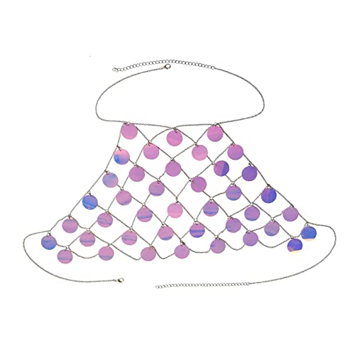 LVUNZJCA Damen Körperkette Passende personalisierte Nachtclub-Körperkette aus Mesh, handgefertigte BH-Kette für Sommerstrand von LVUNZJCA