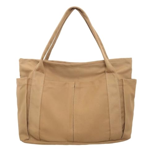 LVUNZJCA Damenhandtasche Damen Canvas Hand-Schulter-Strand-Stofftasche für Arbeit, Reisen(Color 5) von LVUNZJCA