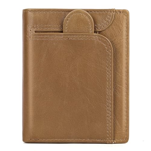 LVUNZJCA Herren Geldbörse Multifunktionale Kurze Herren-Retro-Geldbörse für Arbeit, Business(Gelb) von LVUNZJCA