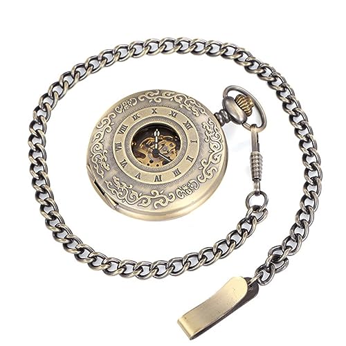 LVUNZJCA Herren-Taschenuhr Antike automatische mechanische Taschenuhr Flip Cover Vintage für Geburtstag von LVUNZJCA