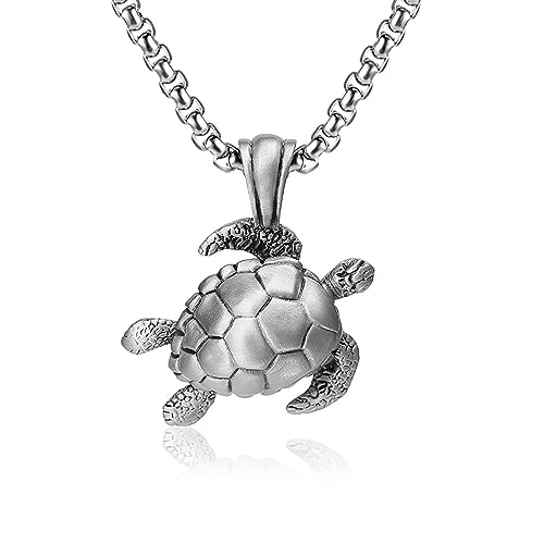 LVUNZJCA Hip Hop Halskette Herren Hip Hop Tier Anhänger Schildkröte Halskette Punk Edelstahl Zubehör für Rapper Männer Frau von LVUNZJCA