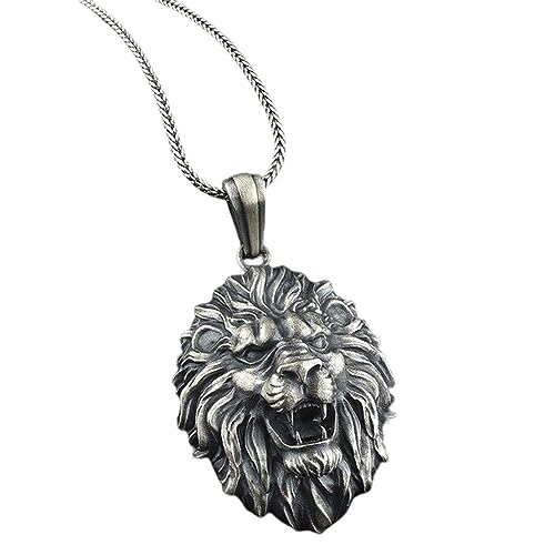 LVUNZJCA Hip Hop Halskette Löwenanhänger Vintage Herren Hip Hop Anhänger Zubehör Personalisierter Schmuck für Rapper Männer Frau von LVUNZJCA