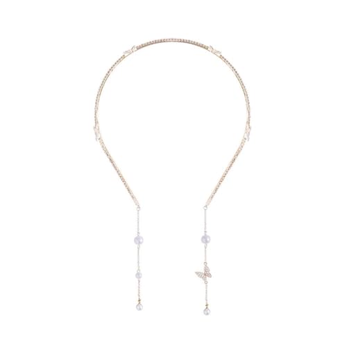 LVUNZJCA Quaste Kette Haarband Frauen-Strass-Stirnband außerhalb der Abfahrt Clip-Haar Kopfbedeckung für Damen von LVUNZJCA