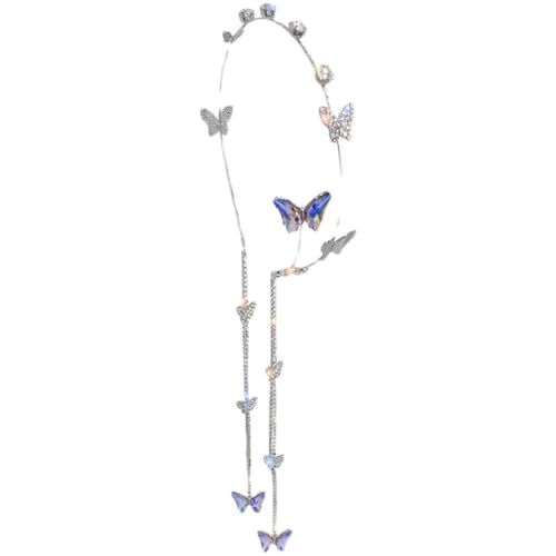 LVUNZJCA Quaste Kette Haarband Haarbänder, Haarschmuck, Diamant-Schmetterlings-Quastenhaar Kopfbedeckung für Damen von LVUNZJCA
