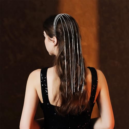 LVUNZJCA Quaste Kette Haarband Lange Quasten-Haarbänder for Damen, Stirnband, Haarschmuck Kopfbedeckung für Damen(Style 2) von LVUNZJCA