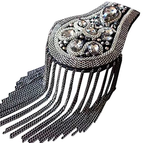 LVUNZJCA Schulterklappe Handgemachte Mode-Bohrer-Quasten-Ketten-Schulter-Abzeichen für Männer Frauen von LVUNZJCA