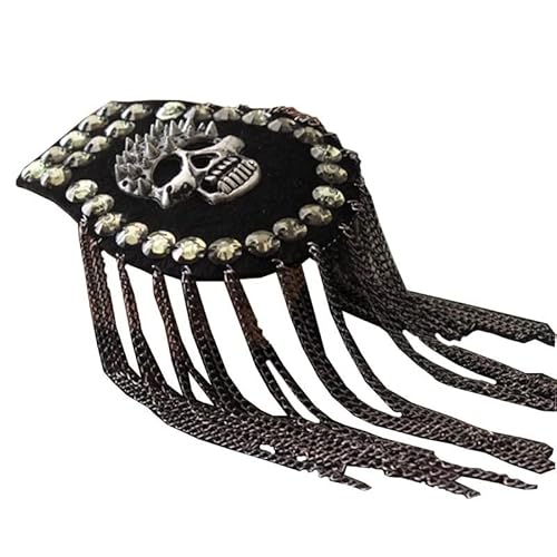 LVUNZJCA Schulterklappe Rivet Suit Kleidung Skeleton Epauletten Quasten Patch für Männer Frauen von LVUNZJCA