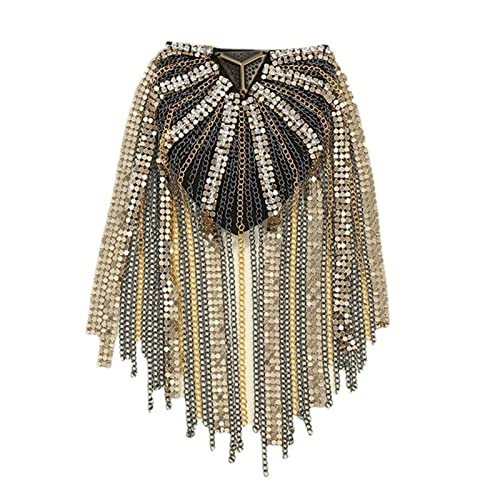 LVUNZJCA Schulterklappe Schulterklappen aus Metall mit Quasten und Diamanten for Schultermarkierungen für Männer Frauen(1_9x9x9.5cm) von LVUNZJCA