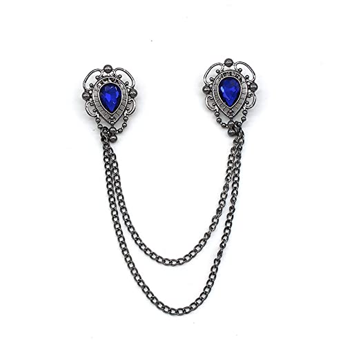 Schalpullover-Clips Brosche Hemdkragen Eckkette Pin Pullover Clip Strickjacken-Clip(Blau) von LVUNZJCA