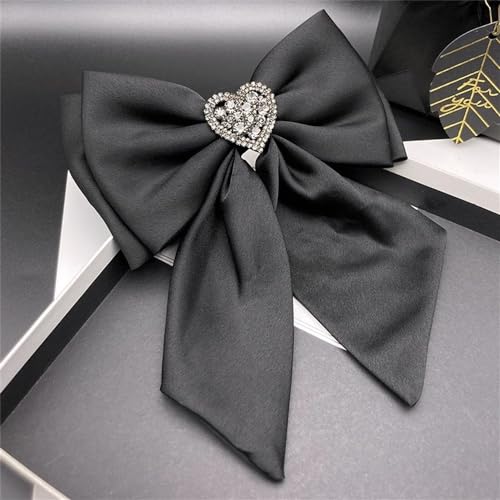 Schleife Haarspangen Damen Satin Haarspange Haarnadel Schleife Clip Vintage Schleife Haarspangen für Geburtstagsfeier(Black) von LVUNZJCA