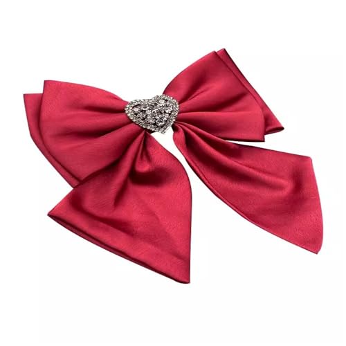 Schleife Haarspangen Damen Satin Haarspange Haarnadel Schleife Clip Vintage Schleife Haarspangen für Geburtstagsfeier(rot) von LVUNZJCA