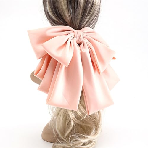 Schleife Haarspangen Federclip-Haarspange for Damen mit Schleife und langem Satin-Kopfschmuck für Geburtstagsfeier von LVUNZJCA