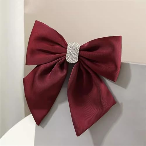 Schleife Haarspangen Frauen Haarkarten Hinterkopf Clips Kopfbedeckung Schleife Haarspange für Geburtstagsfeier(rot) von LVUNZJCA