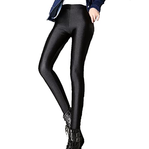 Damen Winter Dicke Warm Fleece Gefüttert Thermo Stretch Leggings Kunstleder Hohe Taille Hosen Übergröße Gr. XXXX-Large, Stirrup Type von LVYI