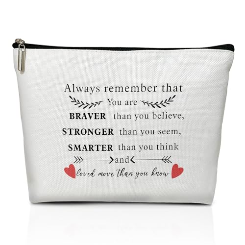 LWBEO Make-up-Tasche für Frauen, Geschenk für Kollegen, Chef, Mutter, Ehefrau, Tochter, Freunde, Besties, Kosmetiktasche, Reise-Kulturbeutel, Always Remember You are Braver Than You Think 20 von LWBEO