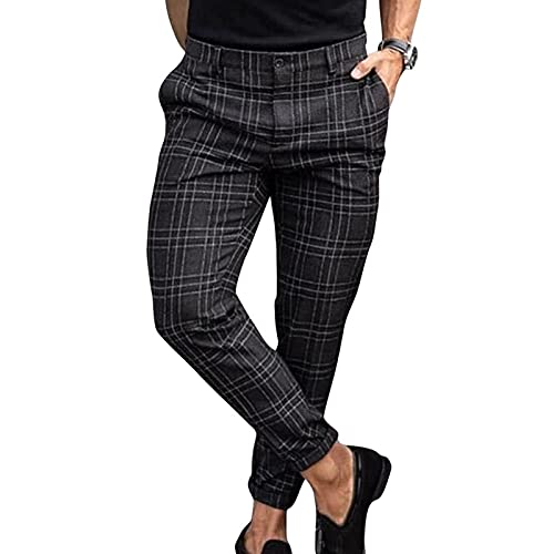 LWJBHSH Herren Chino Hose Chinos Stoffhose Chinohose Anzughose Anzug Herrenhose Elegant Business Slim Fit Regular Klassisch Classic Basic Nadelstreifen Gestreift Eng Elastisch Hosen von LWJBHSH