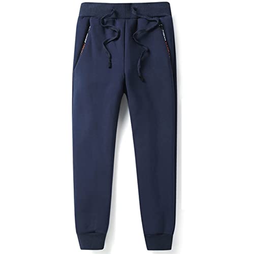 LWJBHSH Winter Thermohose Herren Übergröße Verdickte Fleece Gefütterte Warm Freizeit Sporthosen Jogginghose Winterhosen M-8XL (Color : Blue, Size : 8XL) von LWJBHSH