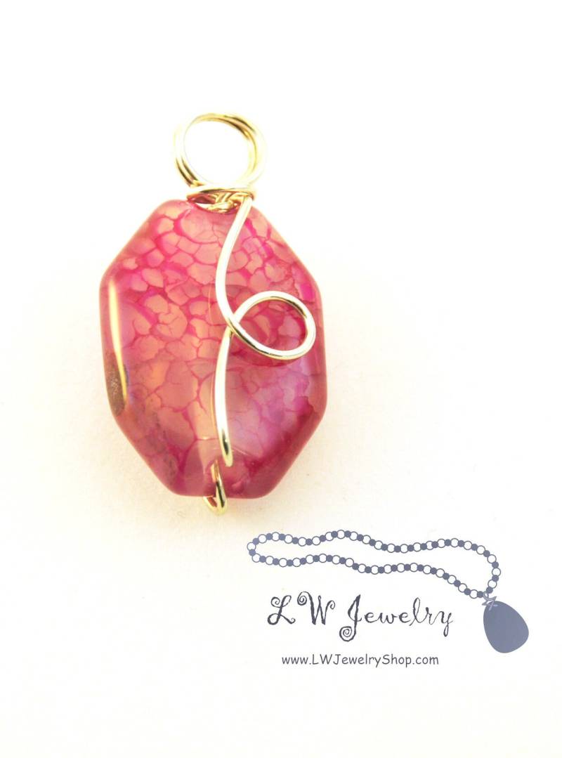 Rosa Achat Anhänger Rosa Achat Anhänger von LWJEWELRYSHOP