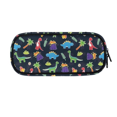 LWLFC Federmäppchen Dinosaurier Mäppchen für Mädchen mit Großer Kapazität – 3-Lagiges Design, Mehrere Fächer, Reißverschluss – Ideal für Schule, College und Reise als Stiftebox von LWLFC