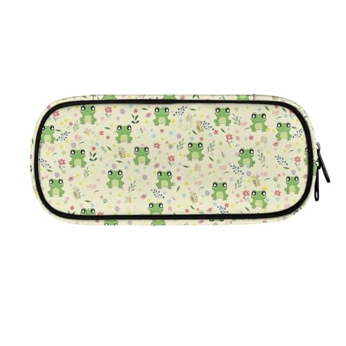 LWLFC Federmäppchen Frosch Mäppchen für Mädchen mit Großer Kapazität – 3-Lagiges Design, Mehrere Fächer, Reißverschluss – Ideal für Schule, College und Reise als Stiftebox von LWLFC