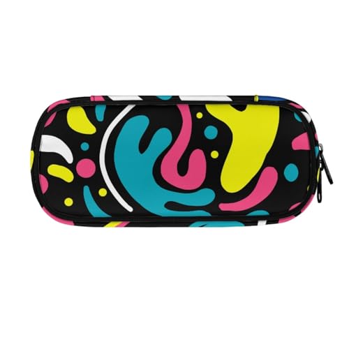 LWLFC Federmäppchen Gelb Und Blau Mäppchen für Mädchen mit Großer Kapazität – 3-Lagiges Design, Mehrere Fächer, Reißverschluss – Ideal für Schule, College und Reise als Stiftebox von LWLFC