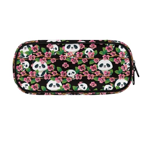 LWLFC Federmäppchen Panda Mäppchen für Mädchen mit Großer Kapazität – 3-Lagiges Design, Mehrere Fächer, Reißverschluss – Ideal für Schule, College und Reise als Stiftebox von LWLFC