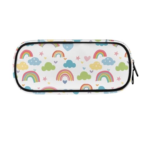 LWLFC Federmäppchen Regenbogen Mäppchen für Mädchen mit Großer Kapazität – 3-Lagiges Design, Mehrere Fächer, Reißverschluss – Ideal für Schule, College und Reise als Stiftebox von LWLFC