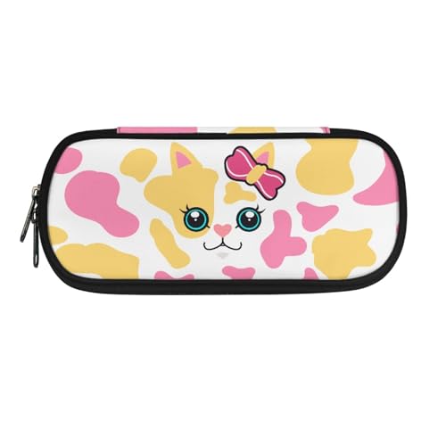 LWLFC Federmäppchen Rosa Und Gelb Mäppchen für Mädchen mit Großer Kapazität – 3-Lagiges Design, Mehrere Fächer, Reißverschluss – Ideal für Schule, College und Reise als Stiftebox von LWLFC