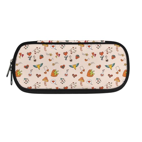 LWLFC Federmäppchen Rot Mäppchen für Mädchen mit Großer Kapazität – 3-Lagiges Design, Mehrere Fächer, Reißverschluss – Ideal für Schule, College und Reise als Stiftebox von LWLFC