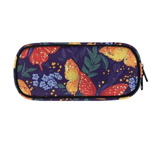 LWLFC Federmäppchen Schmetterling Mäppchen für Mädchen mit Großer Kapazität – 3-Lagiges Design, Mehrere Fächer, Reißverschluss – Ideal für Schule, College und Reise als Stiftebox von LWLFC