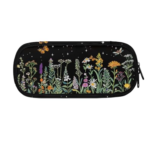 LWLFC Federmäppchen Schwarz Mäppchen für Mädchen mit Großer Kapazität – 3-Lagiges Design, Mehrere Fächer, Reißverschluss – Ideal für Schule, College und Reise als Stiftebox von LWLFC