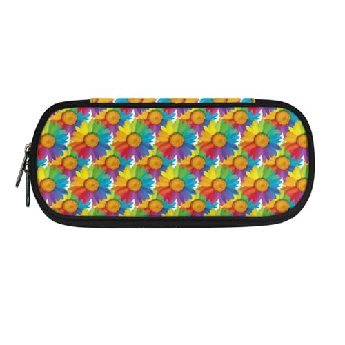 LWLFC Federmappe Jungen Blumen Mäppchen Großes Mädchen – Hochwertiges 3-Lagen-Design mit Mehreren Fächern und Reißverschluss für Stifte, Schulbedarf und Reise von LWLFC