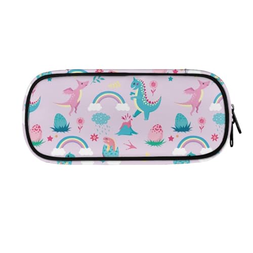 LWLFC Federmappe Jungen Dinosaurier Mäppchen Großes Mädchen – Hochwertiges 3-Lagen-Design mit Mehreren Fächern und Reißverschluss für Stifte, Schulbedarf und Reise von LWLFC